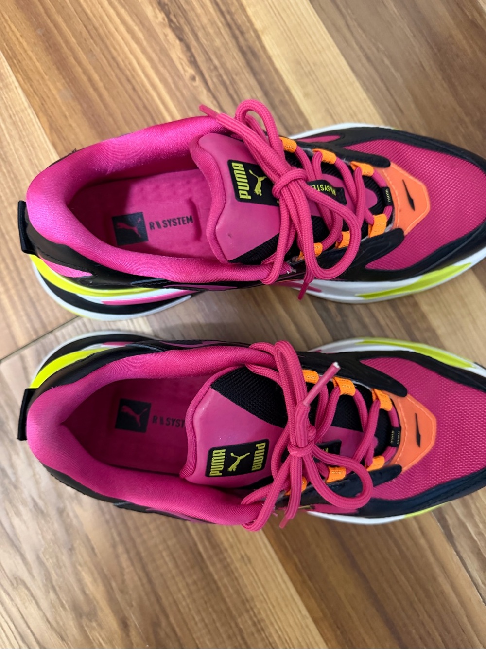Puma Pink Black Orange Neon Yellow Women's Sneakers - Picture 4 of 4
